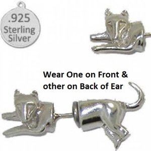 Cat Earrings are 925 Italian Sterling Silver NWT